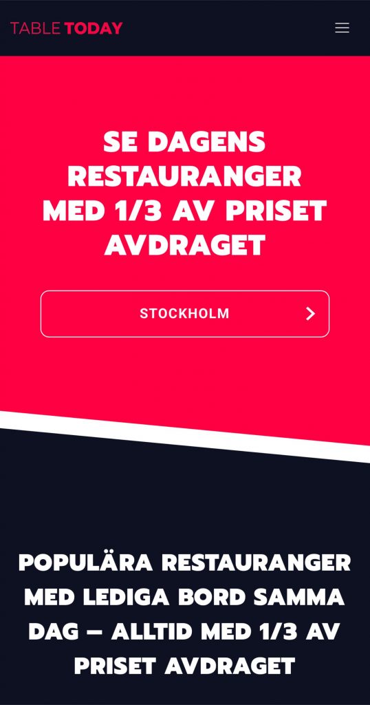 Table Today - en ny app för spontana restaurangbesök